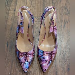 Barbiecore Pink Purple Swirl Chunky Heels